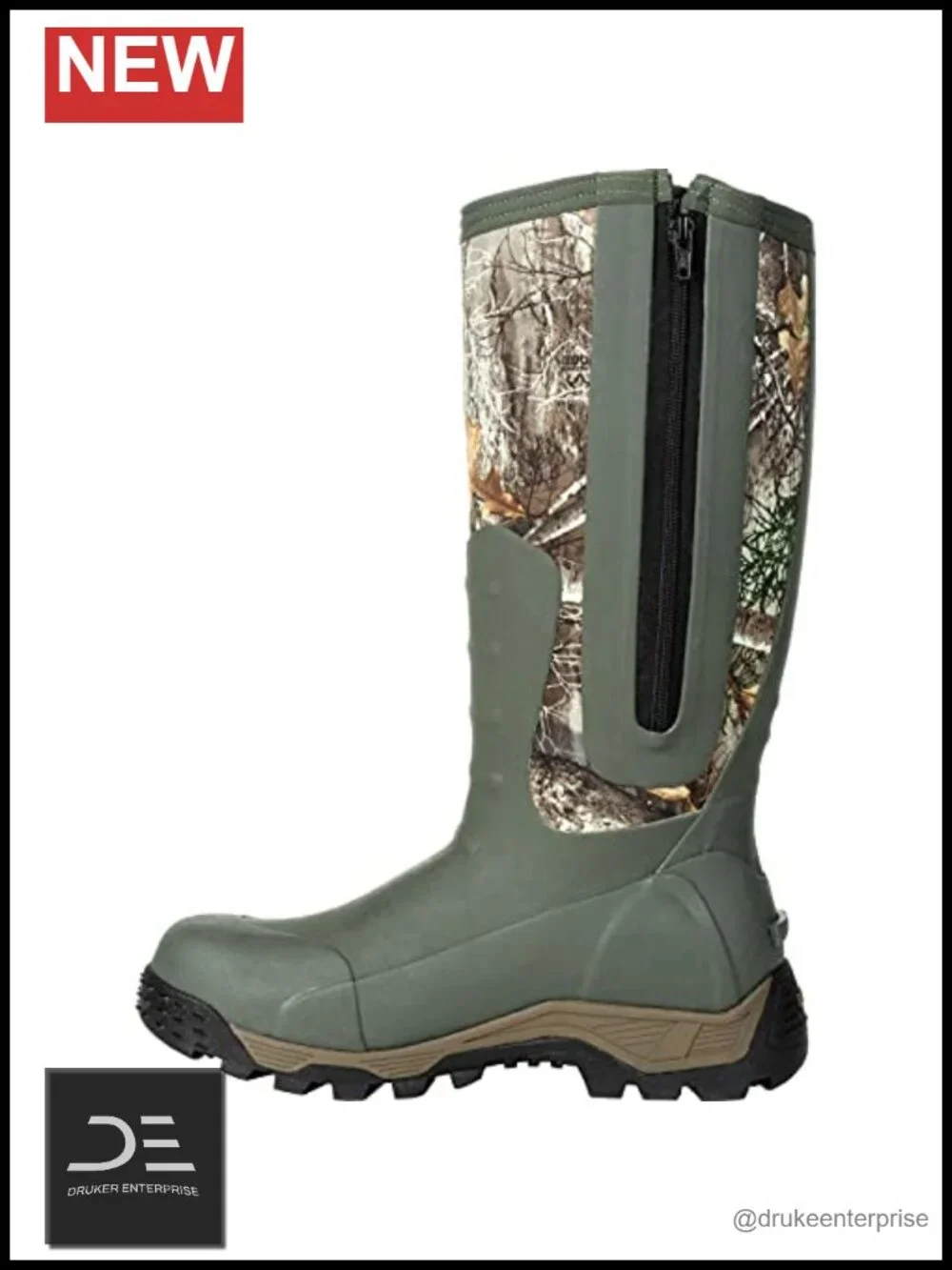 Waterproof Insulated Hunting Boots Size 16, Rubber, Pull-On